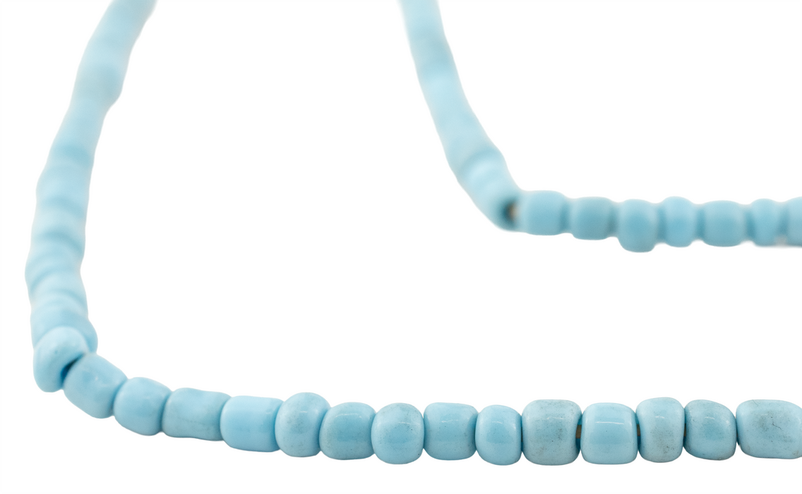Turquoise Blue Ghana Glass Beads (2 Strands)