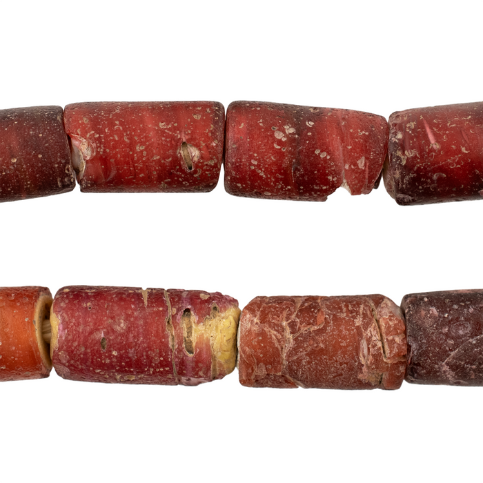 Antique Cornaline D'Aleppo White Heart Venetian Trade Beads #17224