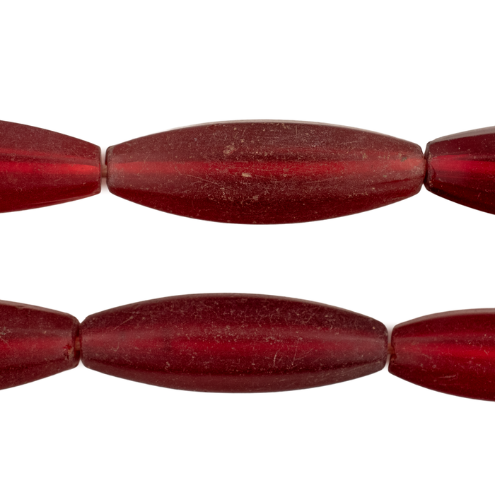 Red Transluscent Bohemian Fulani Glass Beads (Matte)