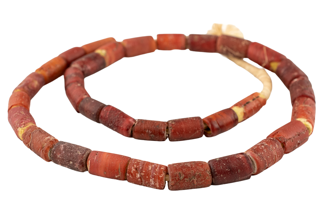 Antique Cornaline D'Aleppo White Heart Venetian Trade Beads #17224