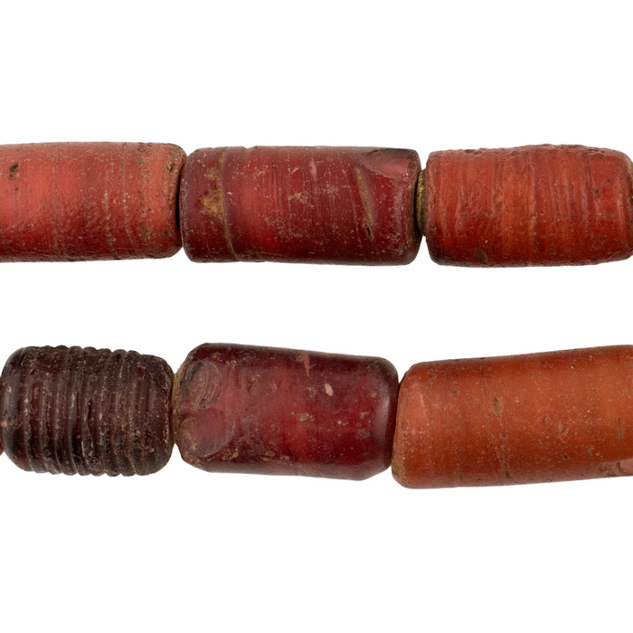 Antique Cornaline D'Aleppo White Heart Venetian Trade Beads #17225