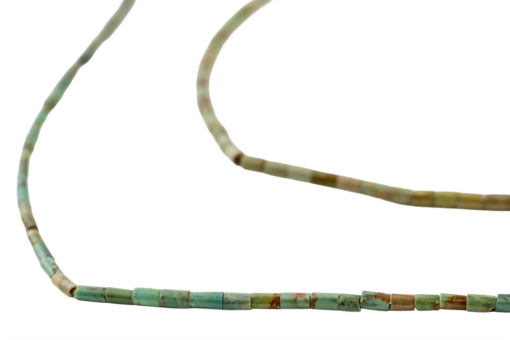 Green Cylindrical Heishi Turquoise Beads (3x2.5mm)