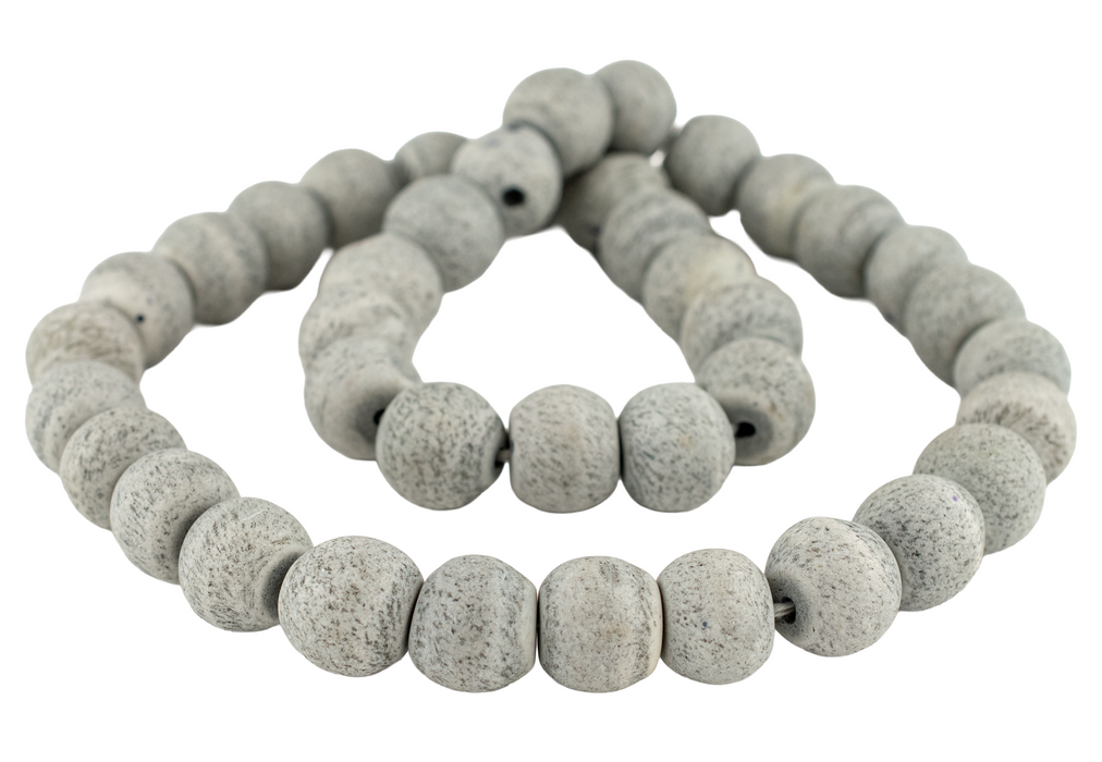 Round Grey Bone Beads (18mm)