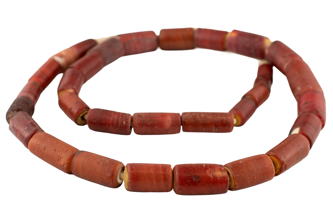 Antique Cornaline D'Aleppo White Heart Venetian Trade Beads #17225