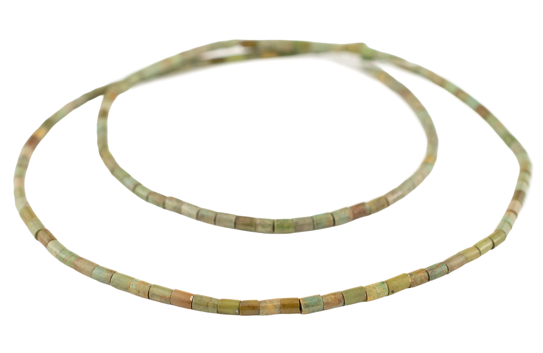 Green Cylindrical Heishi Turquoise Beads (3x2.5mm)