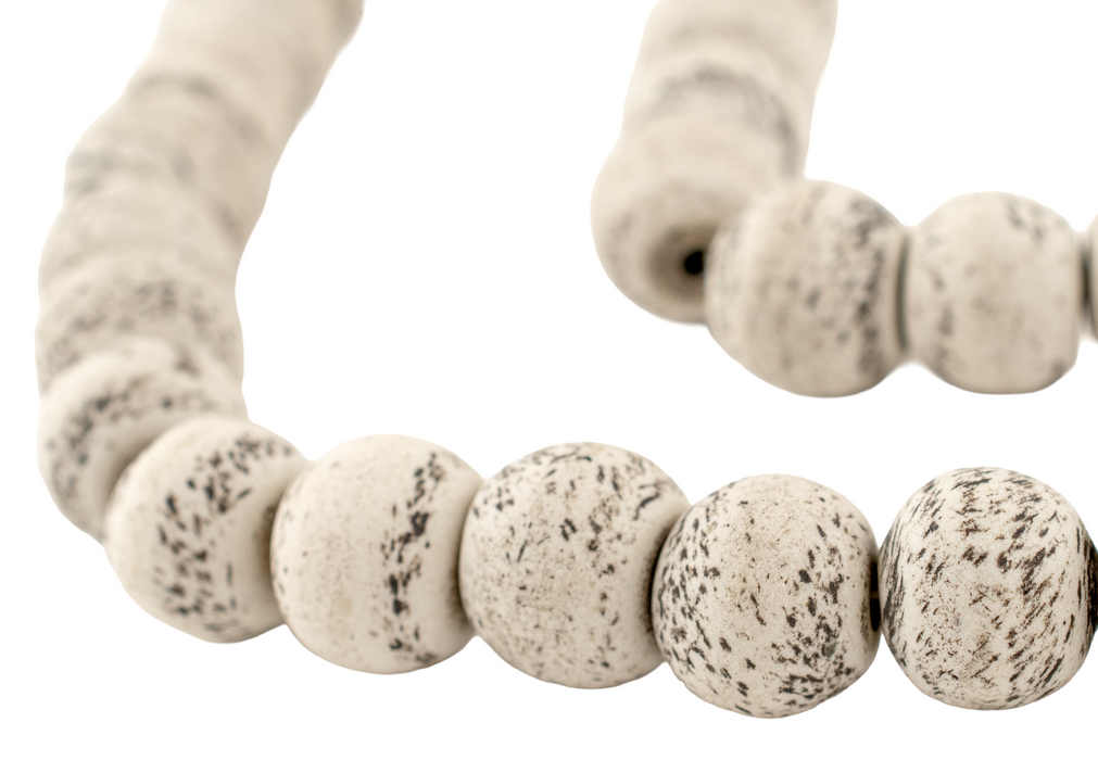 Round Speckled Bone Beads (18mm)