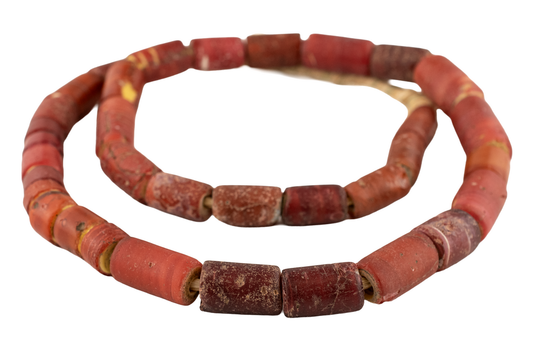 Antique Cornaline D'Aleppo White Heart Venetian Trade Beads #17226
