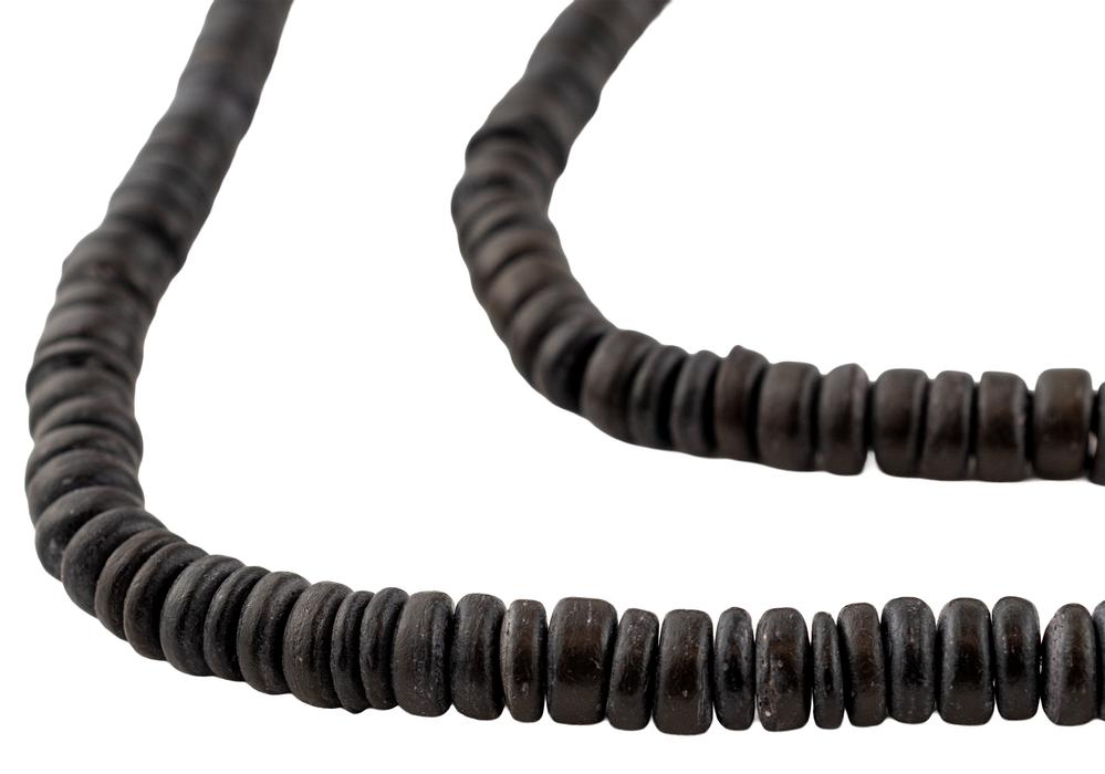 Extra Dark Purple Disk Coconut Shell Beads (8mm)