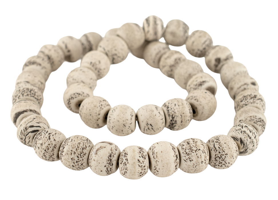 Round Speckled Bone Beads (18mm)