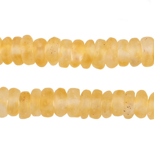 Beeswax Color Rondelle Recycled Glass Beads