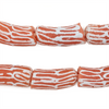 Lattice Red Krobo Beads (23x11mm)