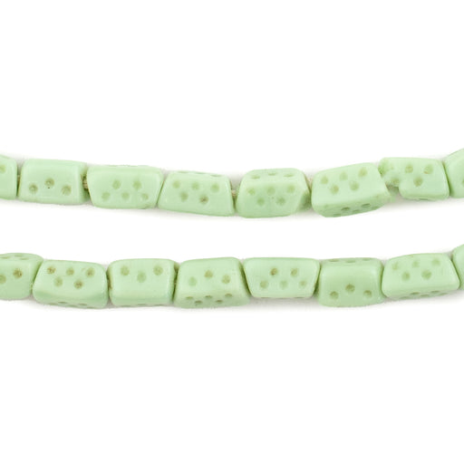 Pistachio Green Vintage Bohemian Dice Beads #15563 - The Bead Chest
