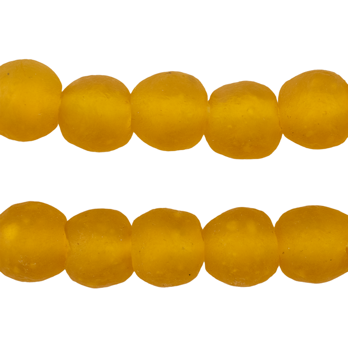 Yellow Recycled Glass Beads (14mm)