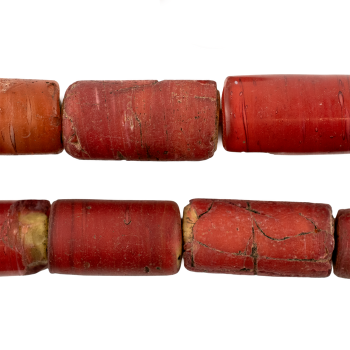 Antique Cornaline D'Aleppo White Heart Venetian Trade Beads #17228