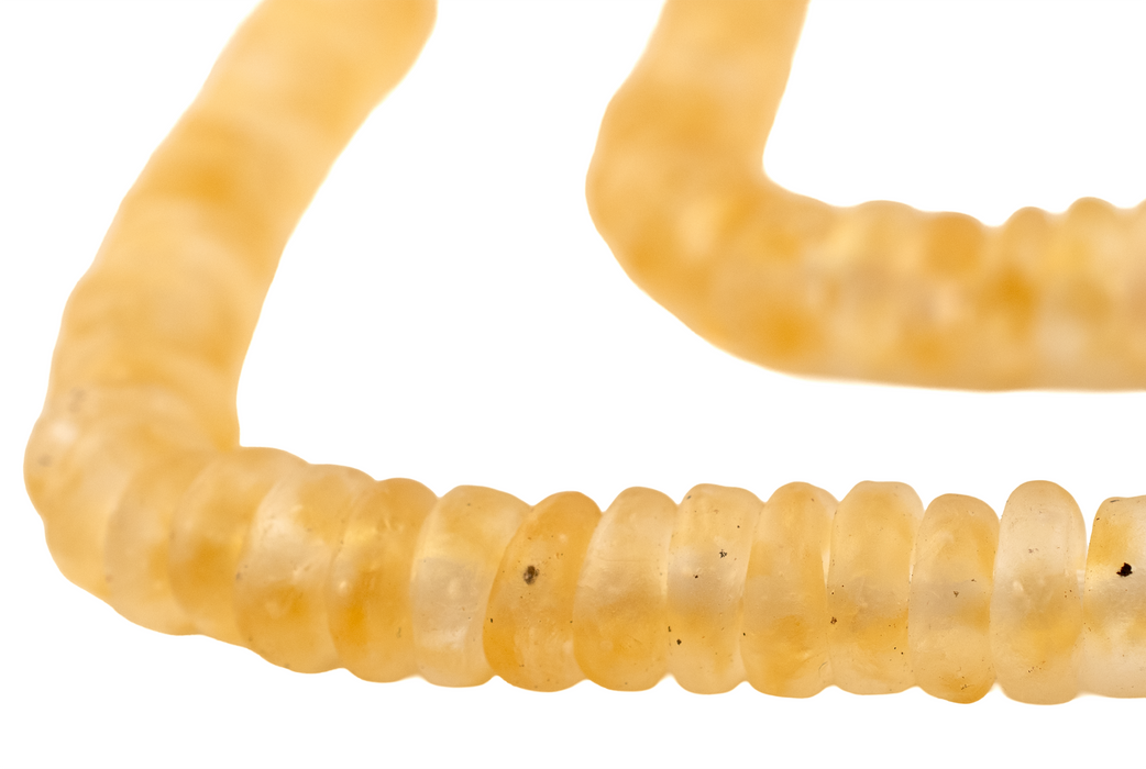 Beeswax Color Rondelle Recycled Glass Beads