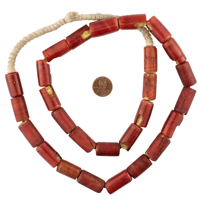 Antique Cornaline D'Aleppo White Heart Venetian Trade Beads #17228