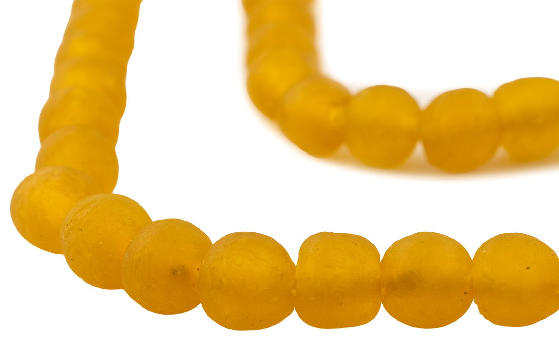 Yellow Recycled Glass Beads (14mm)