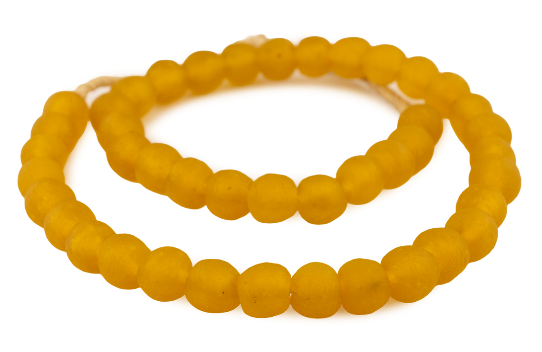 Yellow Recycled Glass Beads (14mm)