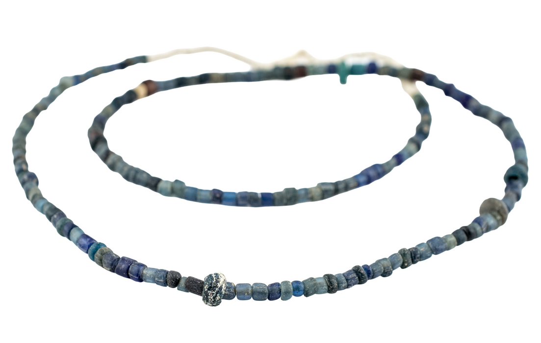 Rare Translucent Blue Ancient Djenne Nila Glass Beads