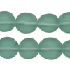 Green Aqua Flat Circular Java Recycled Glass Beads (18mm)