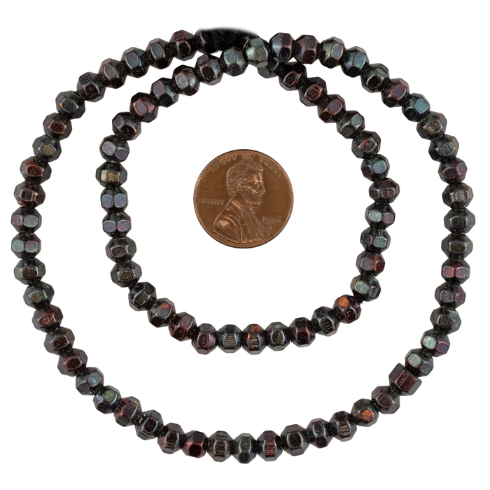 Antiqued Copper Faceted Bicone Beads (5mm)