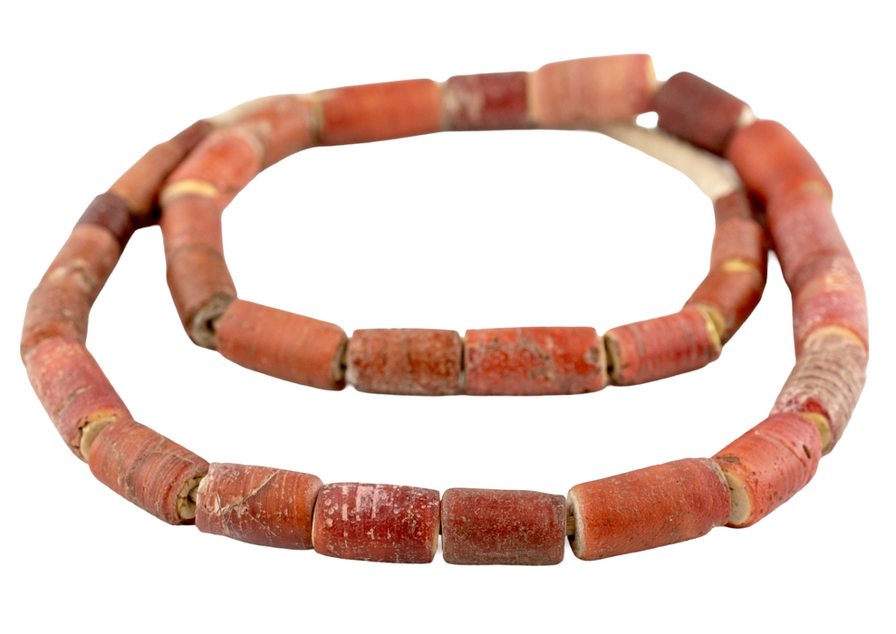 Antique Cornaline D'Aleppo White Heart Venetian Trade Beads #17230