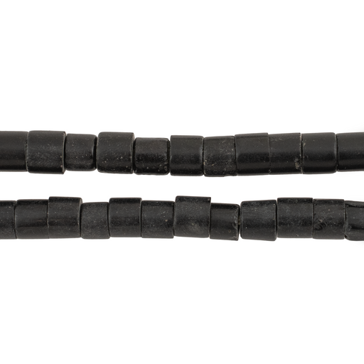 Vintage Czech Black Cylinder Beads (6mm) - The Bead Chest