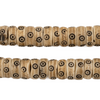 Light Brown Carved Eye Disk Bone Mala Beads (12mm)