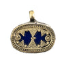Brass Inlaid Midnight Blue Tribal Pendant