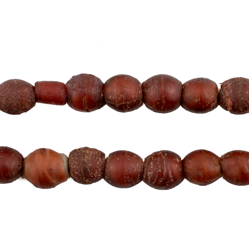 Zanburo Antique White Heart Trade Beads (9x8mm) - The Bead Chest