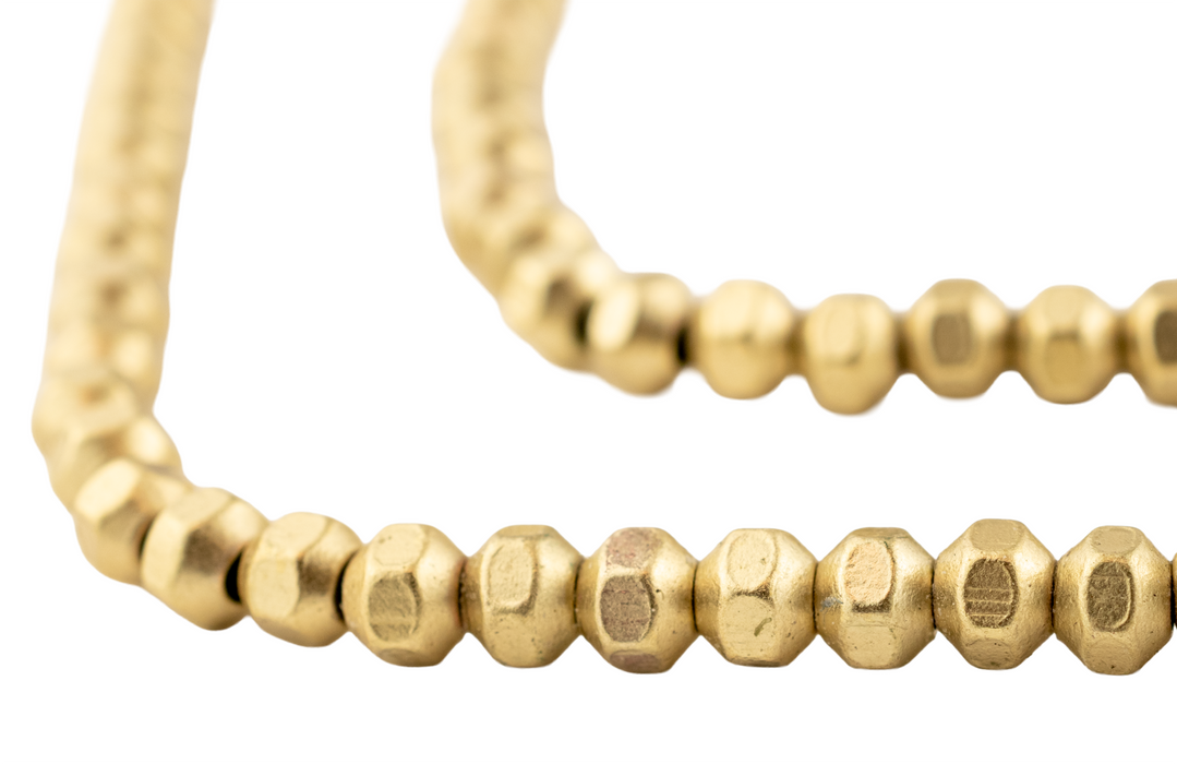 Faceted Brass Bicone Beads (5mm)