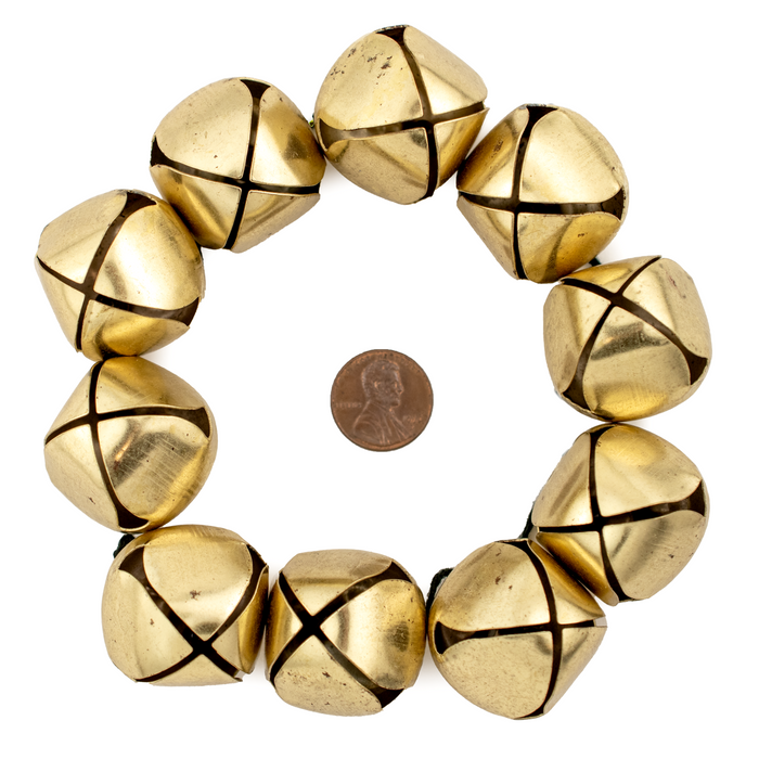 Jumbo Brass Bell Pendants (30mm)