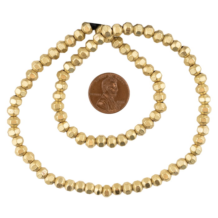 Faceted Brass Bicone Beads (5mm)
