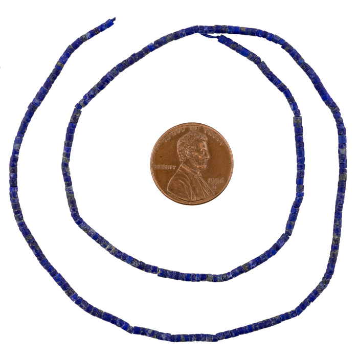 Lapis Lazuli Tiny Cylindrical Heishi Beads (2mm)