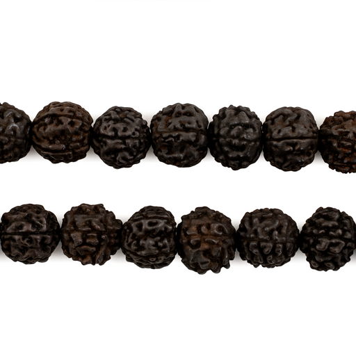Dark Brown Rudraksha Mala Prayer Beads (10mm)