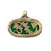 Brass Inlaid Emerald Green Dragon Pendant (8x28mm) - The Bead Chest