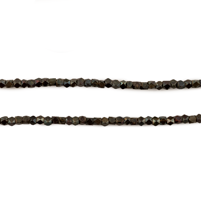 Tiny Diamond Cut Antiqued Copper Beads (2mm)