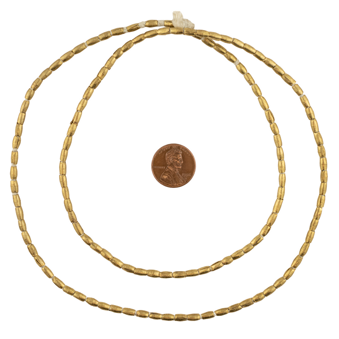 Folded  Brass Tube Ethiopian Beads (4x3mm)