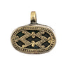 Brass Inlaid Emerald Green Geometric Pendant (7x22mm)