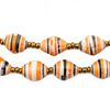 Orange Striped Recycled Paper Beads from Uganda