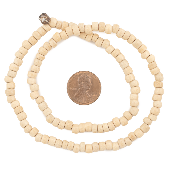 Cream Nugget Natural Wood Beads (5mm)