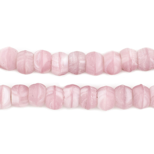 Pink & White Swirl Padre Beads (8mm) - The Bead Chest
