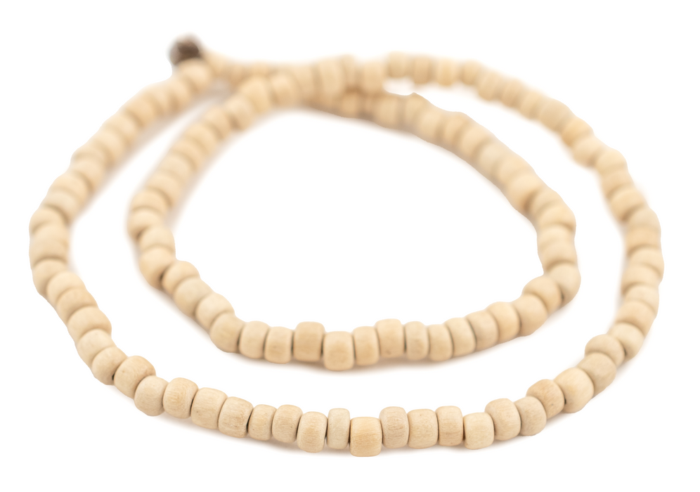 Cream Nugget Natural Wood Beads (5mm)