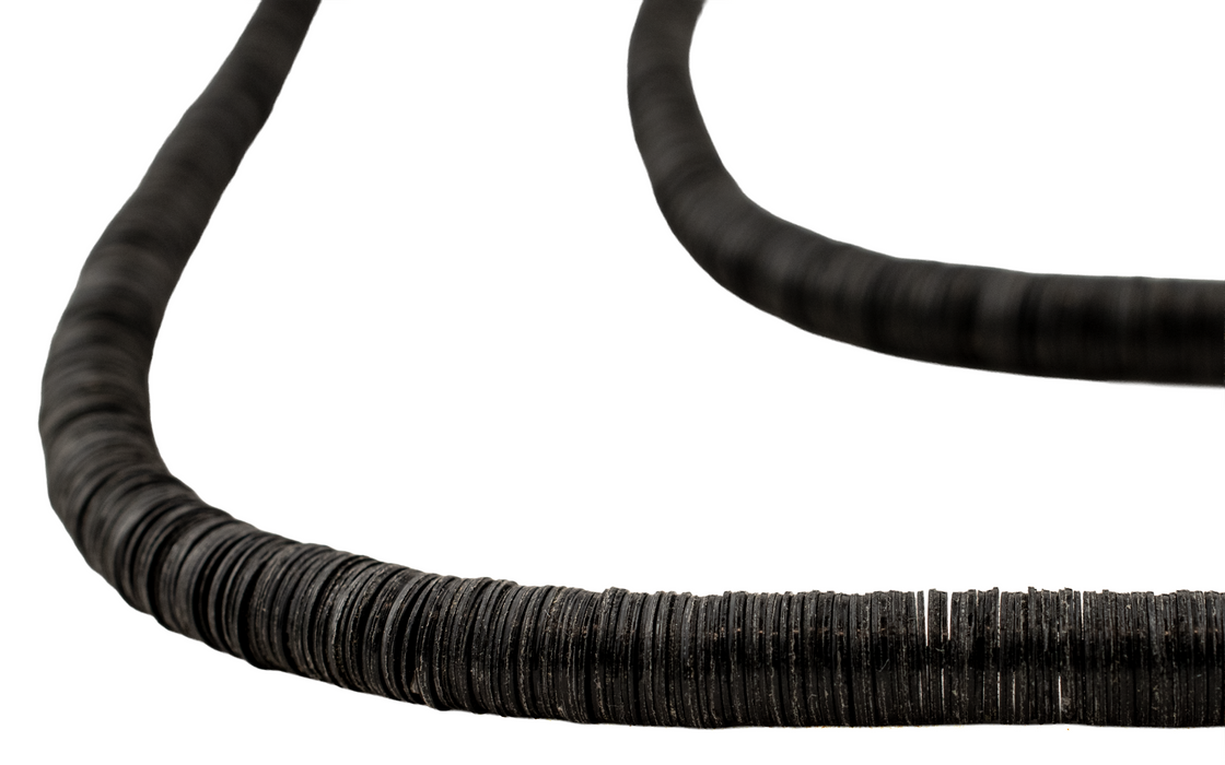 Black Phono Record Vinyl Beads (6mm)