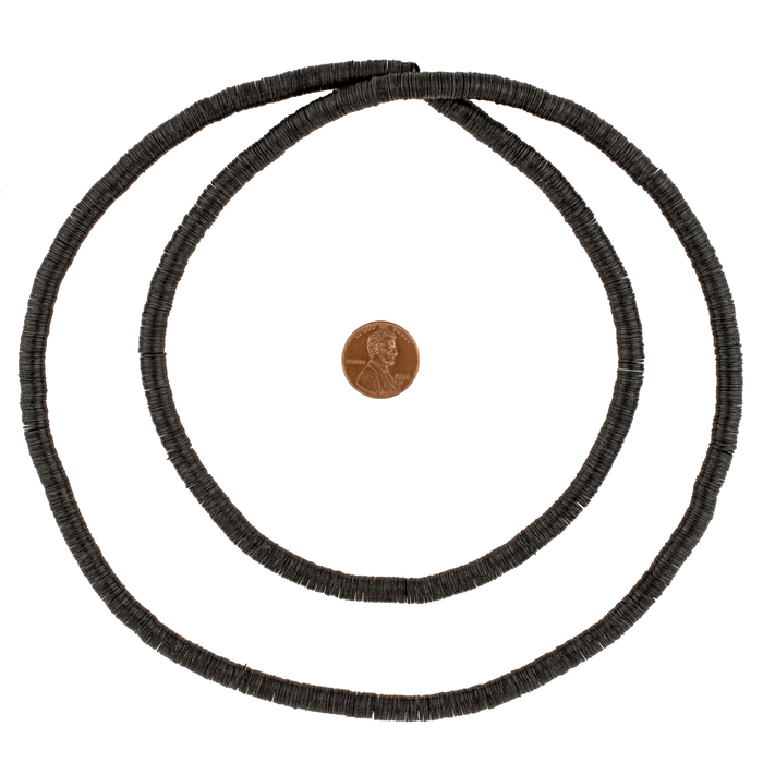 Black Phono Record Vinyl Beads (6mm)