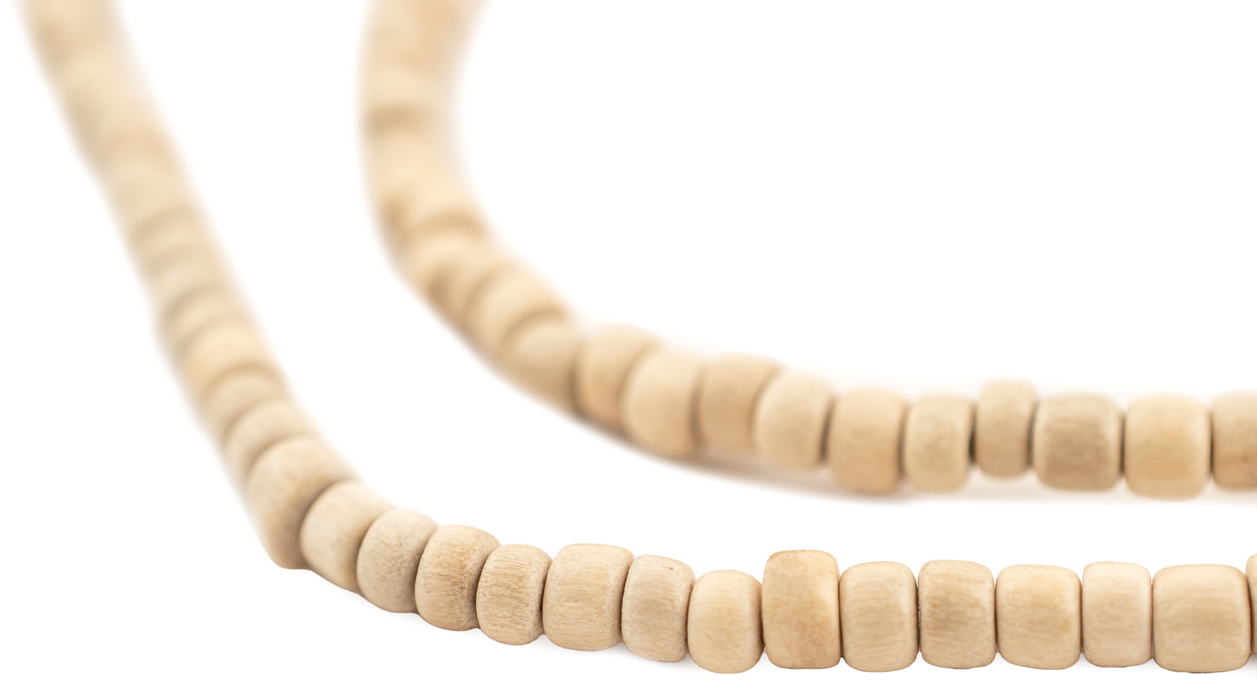 Cream Nugget Natural Wood Beads (5mm)