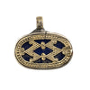Brass Inlaid Midnight Blue Geometric Pendant (5.5x22mm)