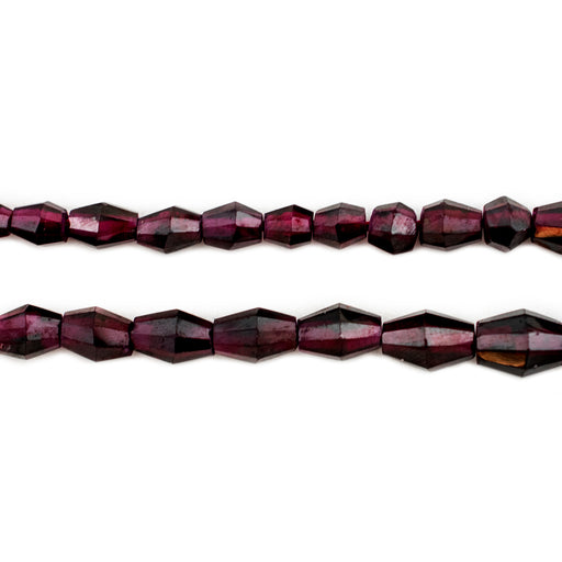 Faceted Elongated Garnet Bicone Beads (6mm) - The Bead Chest