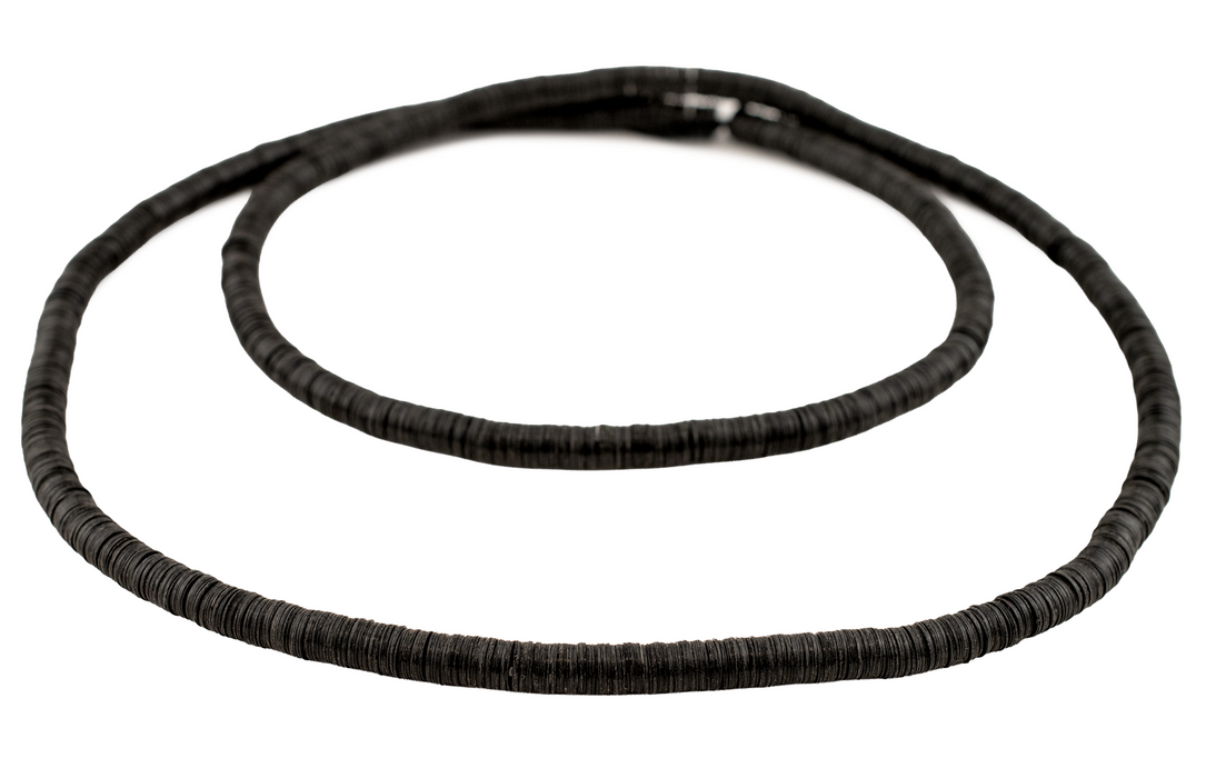 Black Phono Record Vinyl Beads (6mm)