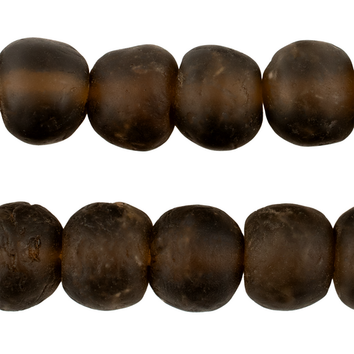 Mocha Brown Recycled Glass Beads (18mm)